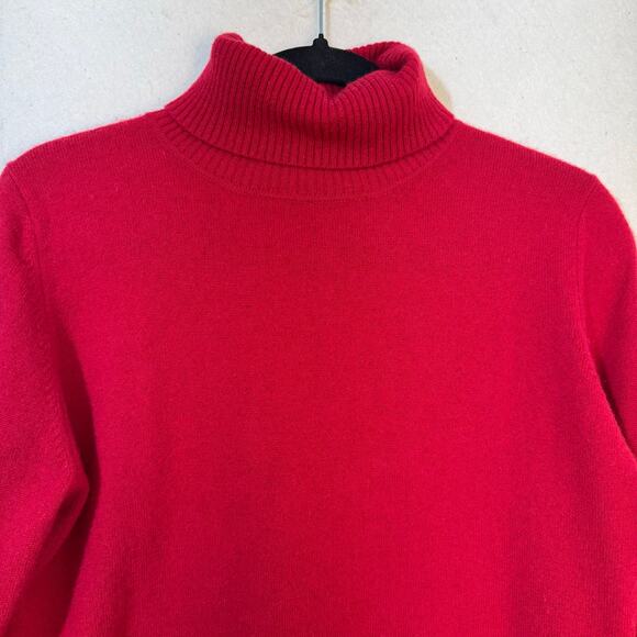 Valerie Stevens VTG Luxurious Soft Red Cashmere Turtleneck Sweater Size Medium - Picture 5 of 8